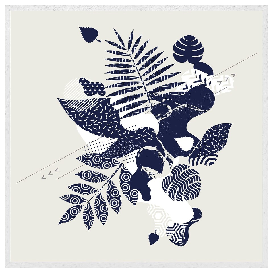 image 1 of Prints of autumn leaves (Picture Frame) White | L