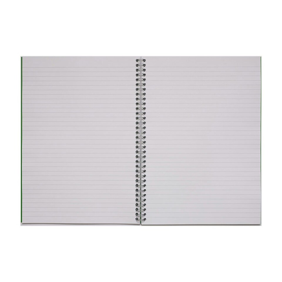 image 1 of Rhino A4 200 Page Green Cover 8mm Lined Softback Notebook