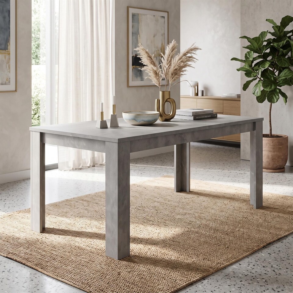 image 1 of Stone Grey Effect Wooden Dining Table Set With 6 Black Velvet Chairs Dining Room Furniture | Black | One Size | 7