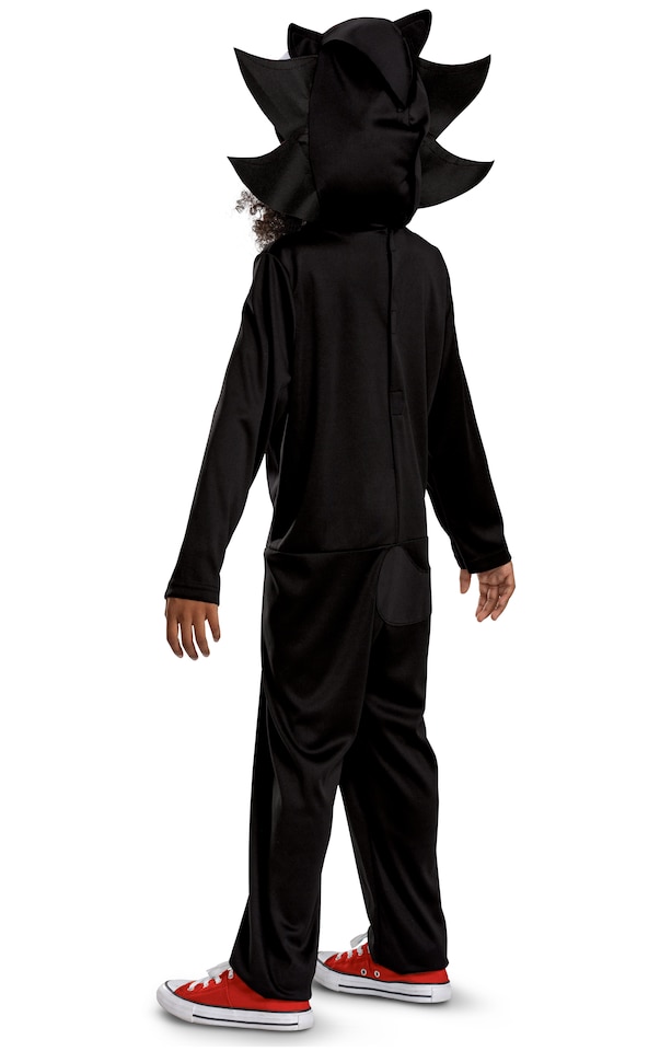 image 1 of Sonic the Hedgehog Shadow Costume – Boys Officially Licensed 2-Piece Fancy Dress Outfit, Black, Ages 3-8