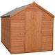 image 2 of Overlap 7 x 5 Feet Dip Treated Value Range Apex Shed Single Door Brown