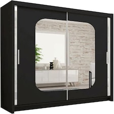 Modern Sliding Wardrobe 120/150/180/203cm White/Black/Grey/Oak Black | 150cm
