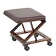 image 3 of Oypla Folding Leather Cushion Padded Footstool Foot Leg Rest