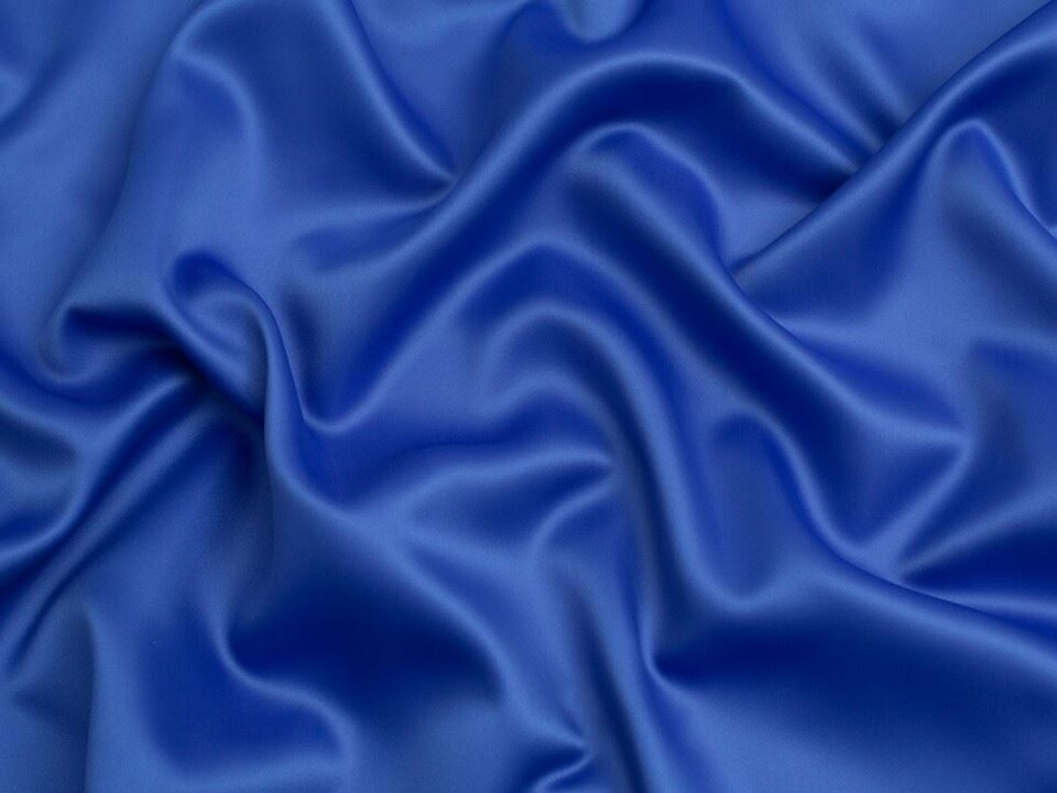 Blue Matte Polyester Satin Fabric for Dressmaking, 160cm / 62" Wide - per metre