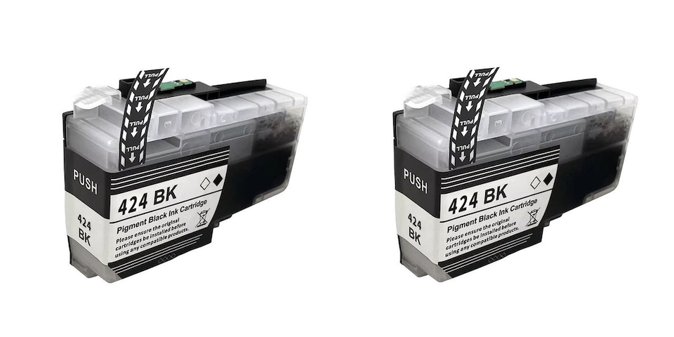 image 1 of 2x Compatible Brother LC424BK Black Ink Cartridges | Black | 2