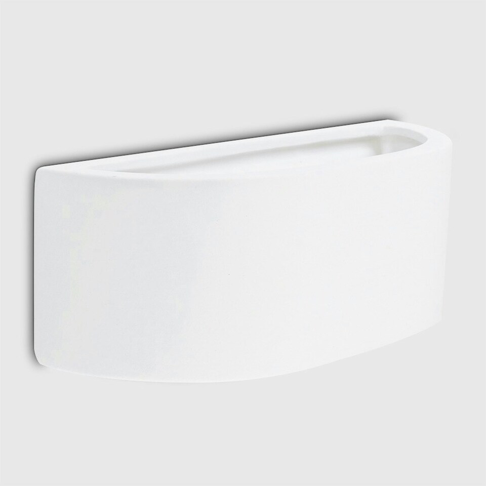 image 1 of ValueLights Pair Of Modern Planter Style White Ceramic Wall Lights White