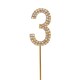 image 2 of Gold Number 3 Cake Topper Gold
