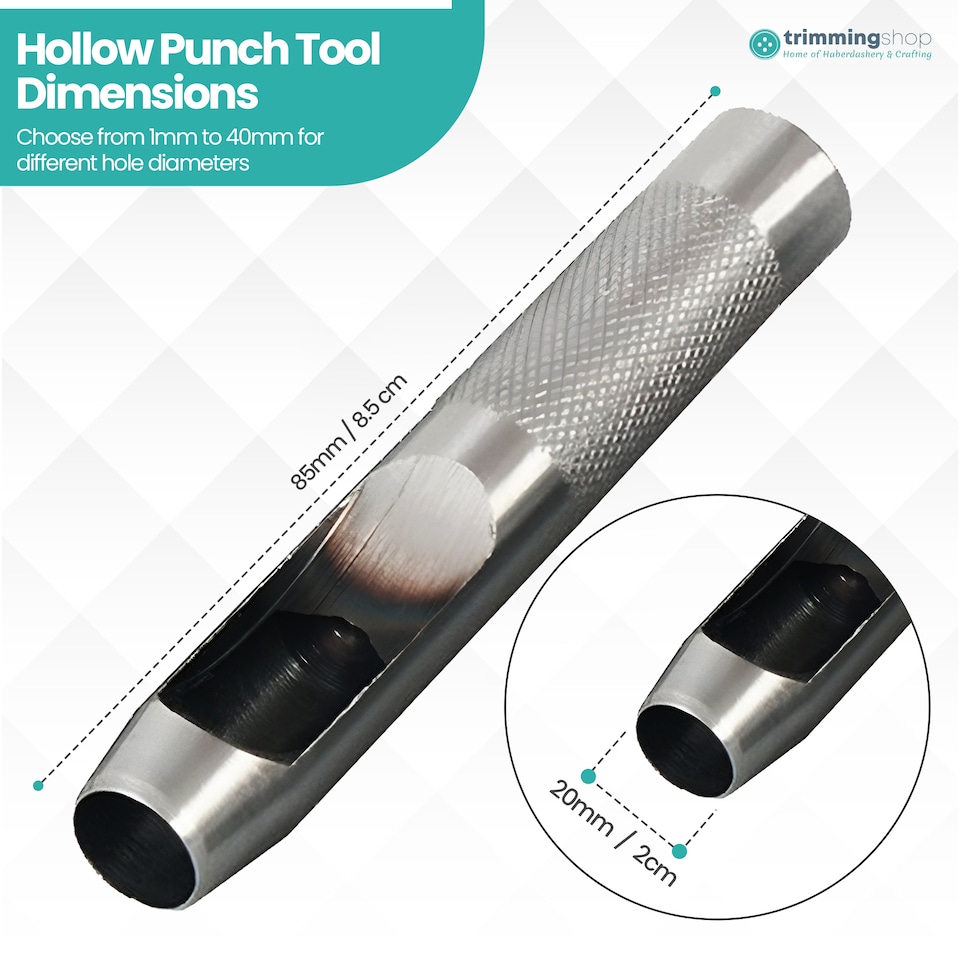 image 1 of 20mm Steel Hollow Punch Leather Hole Puncher For Piercing Holes
