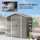 image 6 of Outsunny 6.5 x 3.5ft Metal Garden Shed, Outdoor Storage Shed for Tool Organization with Double Sliding Doors and 4 Vents for Garden, Patio, Grey