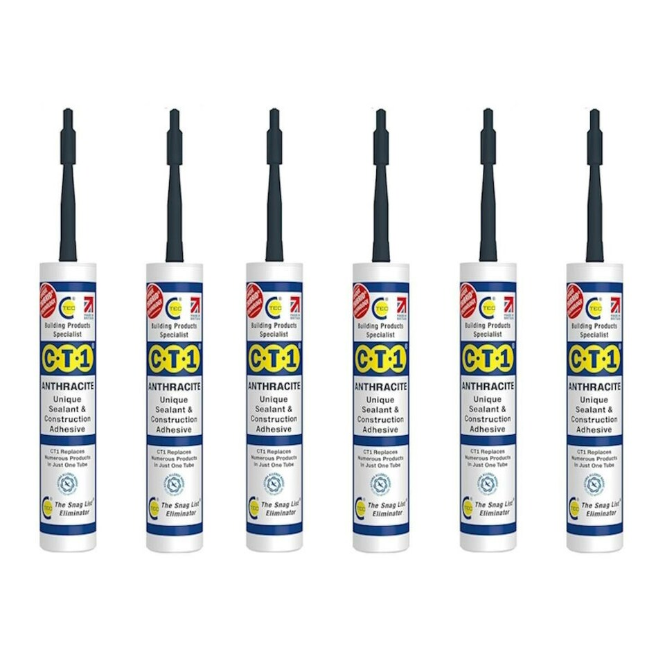 image 1 of CT1 - Anthracite - Building Sealant & Adhesive Snag Tube for Virtually Any Material Pack of 6