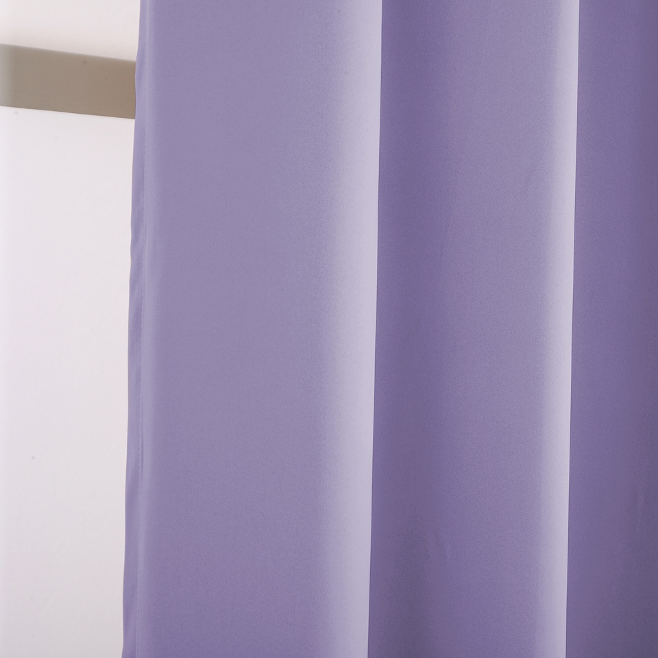 image 1 of Lilac Eyelet Curtains - Thermal Blackout Curtains  - 66 x 84 Inch Drop - 2 Panel | Purple | One Size