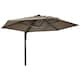 image 1 of Outsunny Wall-Mounted Parasol Patio Umbrella with Hand Khaki