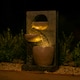 image 4 of Primrose Solar Two Tone Pouring Bowls Tiered Water Feature with Lights 48cm