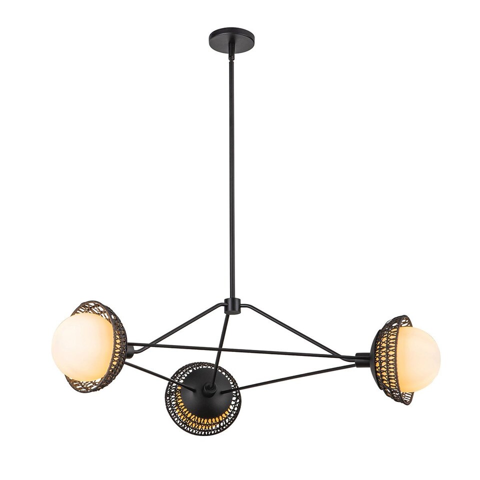 image 1 of Alora Mood Perth Pendant Ceiling Light Contemporary Matt Black 3x E14