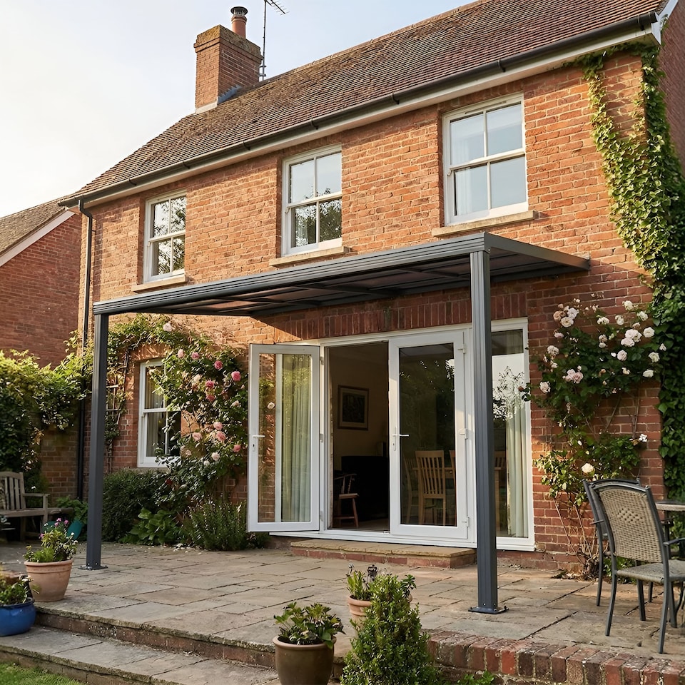 image 1 of Veranda Garden Canopy Retractable Sliding Roof 4.26m x 3.05m Anthracite