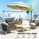 image 4 of Outsunny 3(m) Solar LED Cantilever Parasol Adjustable Garden Umbrella Dark Grey
