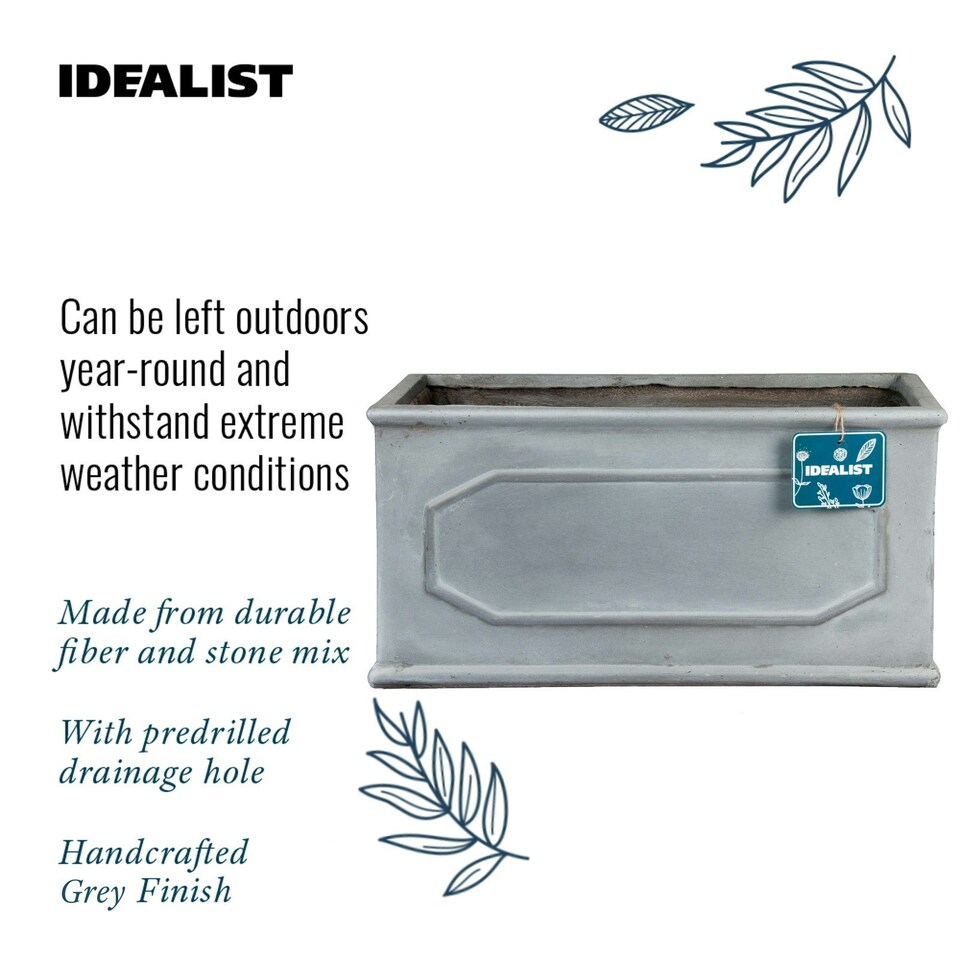 image 1 of Faux Lead Chelsea Trough Light Stone Garden Planter W30 H30.5 L71 cm, 64 ltrs Cap.