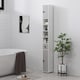 image 7 of kleankin 180cm Tall Bathroom Cabinet, Slim Bathroom Storage Cabinet with 4 Open Shelves, 2 Door Cupboards and Adjustable Shelves, Light Grey | Grey | Light Grey