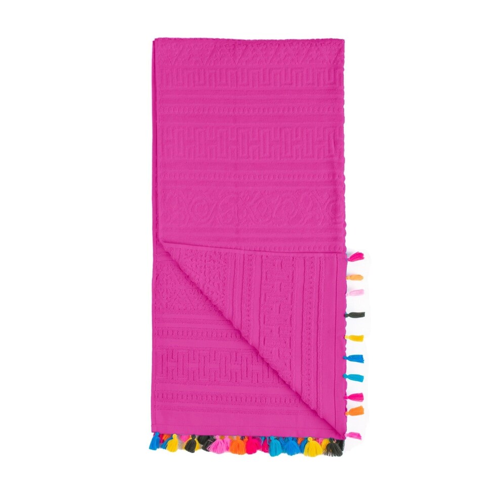 image 1 of Velosso Velour Tassle Beach Towel
