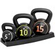 image 1 of SPORTNOW Set of Three Kettlebell Weights with Storage Tray, 2.2kg, 4.5kg, 6.8kg
