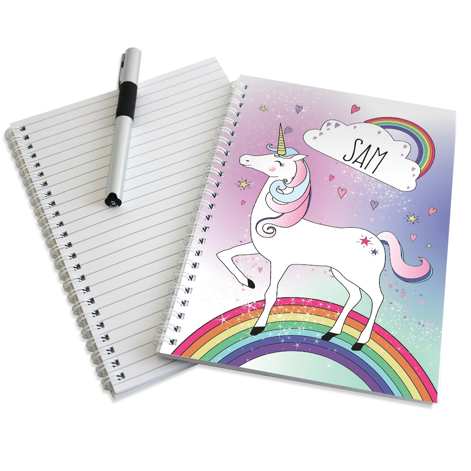 image 1 of Personalised Unicorn A5 Notebook