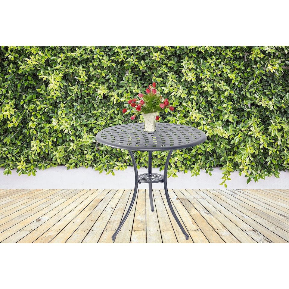 image 1 of Centurion Supports OSHOWA Garden and Patio Grey Cast Aluminium Bistro Table | Grey | Grey