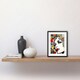 image 2 of Bright Woman Face Geometric Patterns Bubbles Comic Style 9x7" Black Framed Wall Art Print