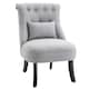 image 1 of HOMCOM Fabric Single Sofa Upholstered with Pillow Wood Leg Grey