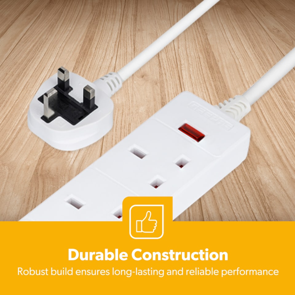 image 1 of GEEPAS 4 Gang Extension Lead, 1M Cable