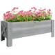 image 6 of Outsunny Wooden Garden Raised Bed Planter Grow Containers Pot, 100x36.5x36cm Grey