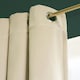 image 3 of OHS Soft Velvet Plain Dyed Thermal Insulated Panel Pair Eyelet Curtains, 46x54" Cream | Natural