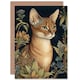 image 1 of Abyssinian Cat Lover Floral Art Nouveau Pet Portrait Greeting Card