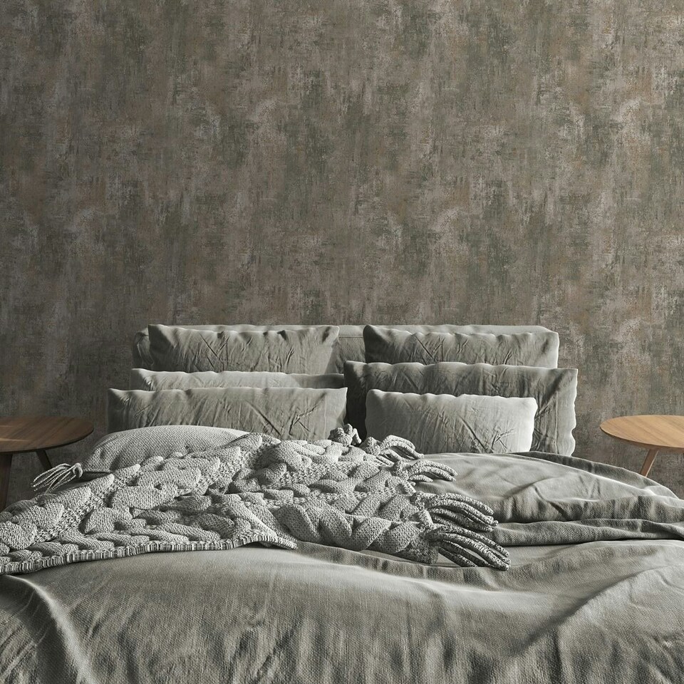 image 1 of Muriva Cove Patina Textured Wallpaper - Beige - 10m x 53cm Brown