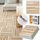 image 6 of NOVECRAFTO Vinyl Floor Tiles Self Adhesive – 12x12in Peel and Stick Flooring for Kitchen, Bathroom & Living Room – Beige Brown Wooden Stripes Design Brown | 5.57sqm