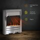 image 3 of HOMCOM Electric Fireplace Stainless Steel 2KW Heater LED Fire Flame Silver | Brown