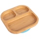 image 1 of Tiny Dining Bamboo Suction Plate - Blue - Divided Non-Slip Bamboo Self-Feeding Baby Weaning Plate | Blue | Blue