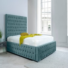 Orella Plush Small Double Bed Frame - Duck Egg