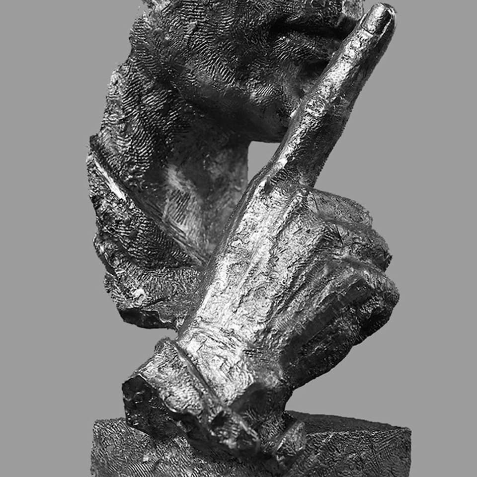 image 1 of Living and Home Creative Silence is Golden Figurine for Tabletop Decor