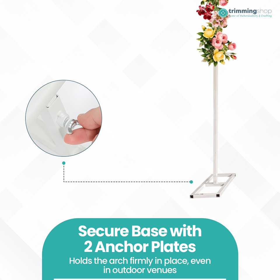 image 1 of Square Arch Stand with Base, Party Background Decoration - 200x200cm