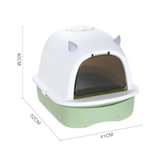 Living and Home Enclosed Cat Litter Box for Big Cats | Green