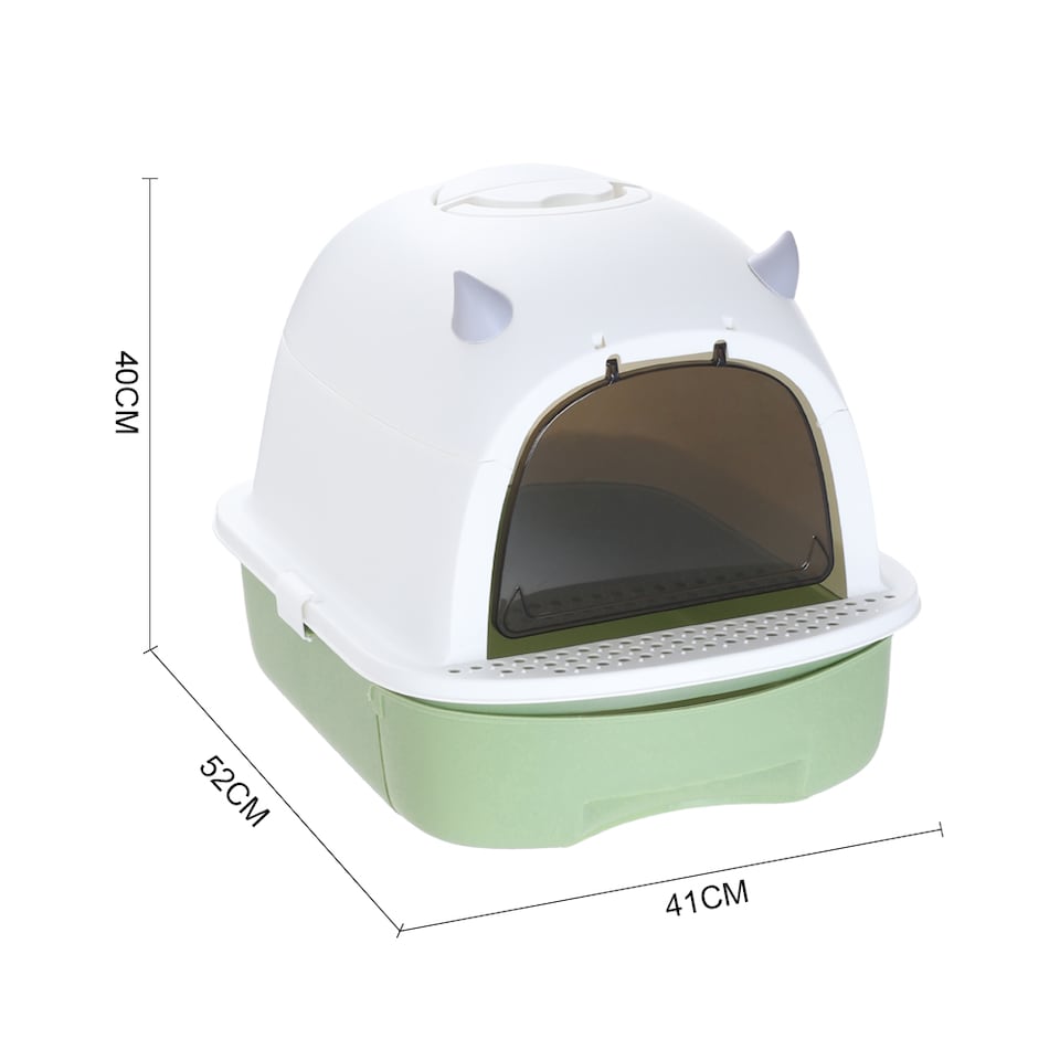 Living and Home Enclosed Cat Litter Box for Big Cats | Green
