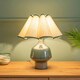 image 5 of ValueLights Jamie Green Ceramic Table Lamp with Green Scallop Tapered Shade | Green