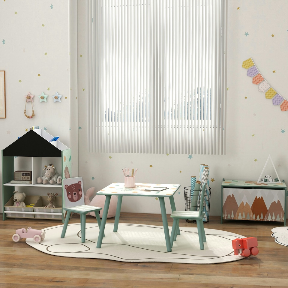image 1 of ZONEKIZ Toy Box, Kids Toy Chest with Lid, Safety Hinge, Cute Design
