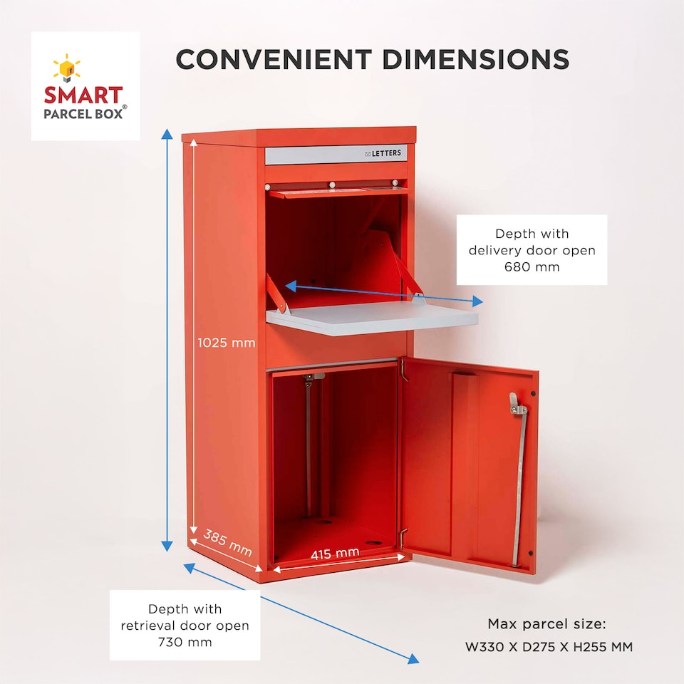 image 1 of SMART PARCEL BOX® Large Front & Rear Access | Red | 1