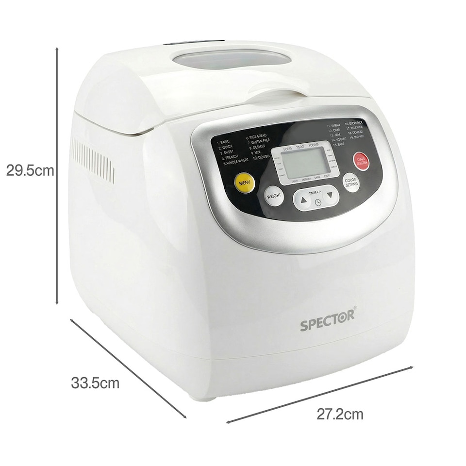 image 1 of Spector 2LB Stainless Steel Automatic Bread Maker 19 Program Non Stick Timer