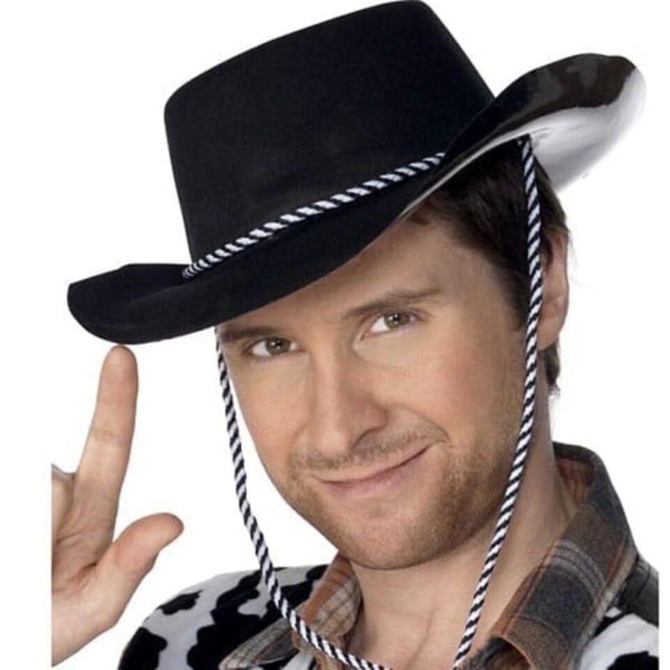 Black Flock Cowboy Hat | Black | One Size