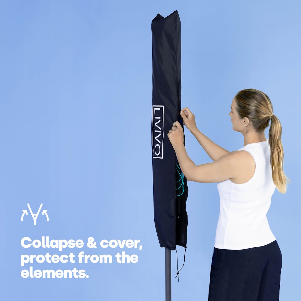 image 1 of LIVIVO 4 Arm Rotary Clothes Airer Charcoal