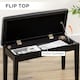 image 5 of HOMCOM Classic Piano Bench Stool, PU Leather Padded Keyboard Seat Black