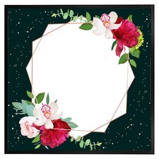 Bright flowers, dark background (Picture Frame) Black | XL