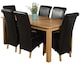 image 1 of Oslo 180 x 90 cm Large Oak Dining Table and 6 Montana Leather Chairs | Black | Black